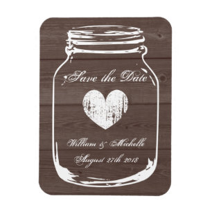 Wood land chic Mason burk Spara datum magneter