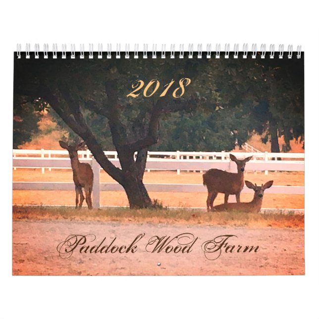 Wood lantgårdkalender för 2018 paddock kalender (Omslag)
