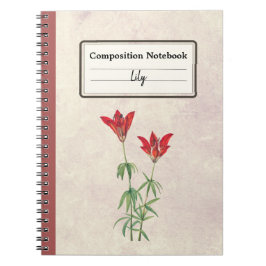 Wood Lily Flower Personlig Composition Anteckningsbok