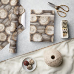 Wood Log Cabin Birthday Presentpapper<br><div class="desc">Wood Log Cabin Birthday</div>