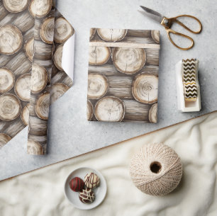 Wood Log Cabin Birthday Presentpapper