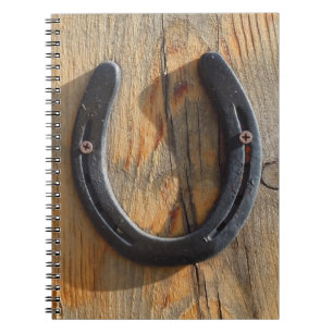 Wood Look för gullig lantlig western lycka Anteckningsbok Med Spiral