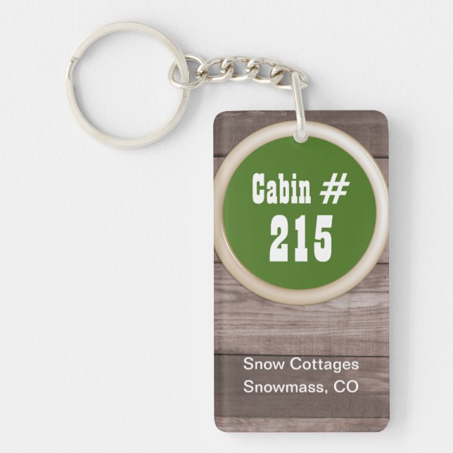 Wood Lookmotell/kabinrum Keychain (Framsidan)