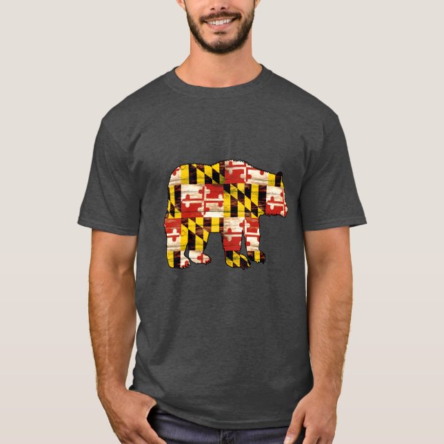 Wood Maryland flaggabjörn T Shirt (Framsida)