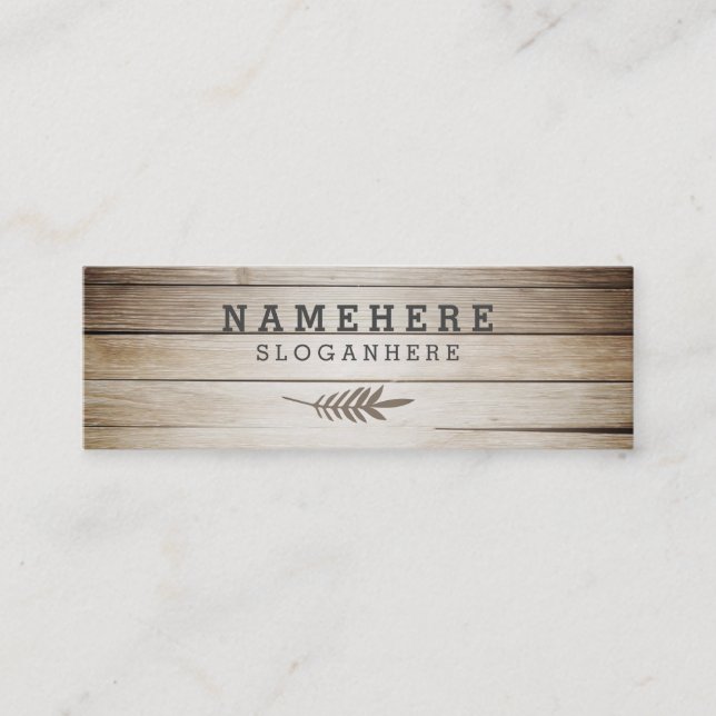 Wood mini- visitkort för modernt stilfullt mörkt (Framsida)