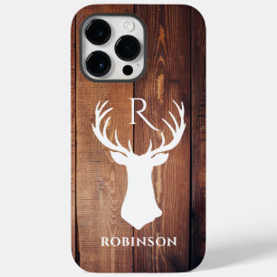 Wood Monogram Initial Rustic Hjort Antler
