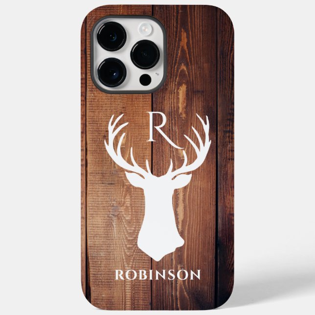 Wood Monogram Initial Rustic Hjort Antler (Baksida)