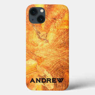 Wood Mönster Golden Namn iphone case