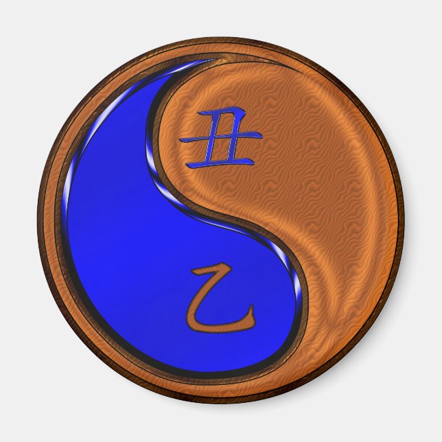 Wood Ox-året Magnet (Framsidan)