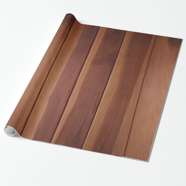 Wood Paneling Presentpapper (Utrullad)