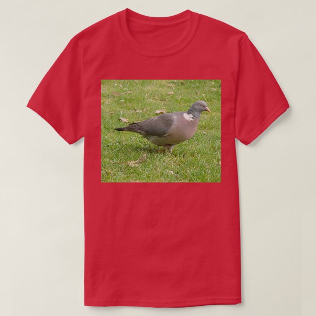 Wood Pigeon Bird Wildlife Photograph Porträtt T Shirt (Design framsida)