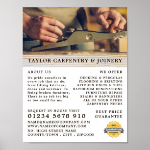 Wood Planer, Carpentry, Carpenter Advertising Poster