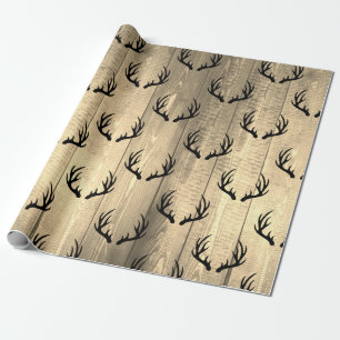 Wood plankor för lantlig ladugård & svart presentpapper