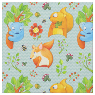 Wood Roligt aqua Fabric Tyg