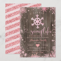 Wood Rosa A Little Snowflake Winter Baby Shower
