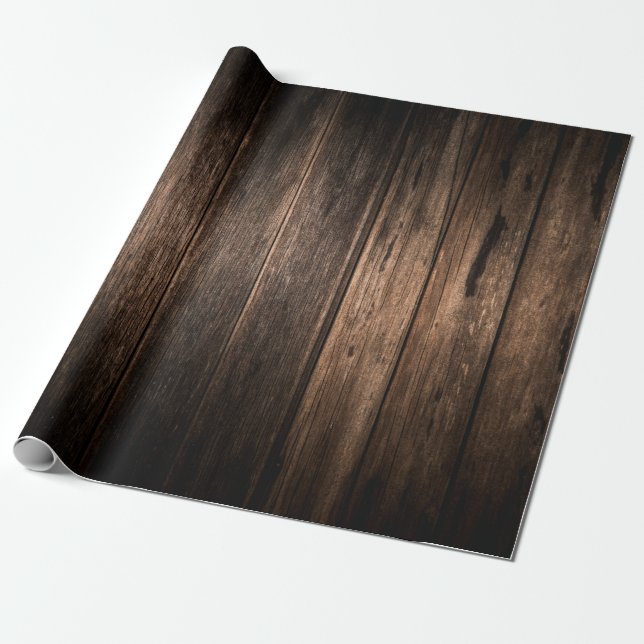 Wood Rustic Presentpapper (Utrullad)