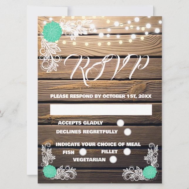 Wood Rustic Snöre OSA kort (Framsida)