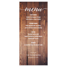 Wood Rustic Thankgiving Dinner Menu