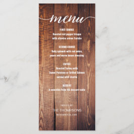 Wood Rustic Thankgiving Dinner Menu Meny