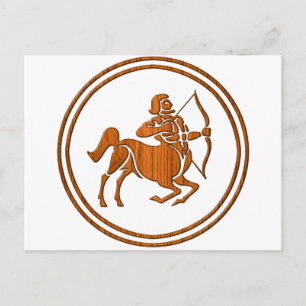 Wood Sagittarius Zodiac Archer Astrology-tecken Vykort