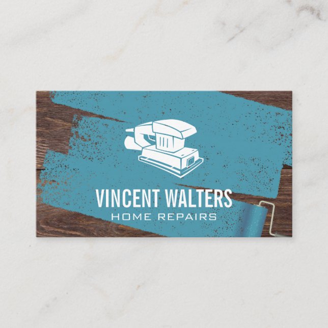 Wood Sander | Painter Roller Visitkort (Framsida)