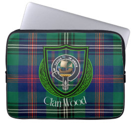 Wood Scottish Clan Tartan and Crest Laptop Fodral