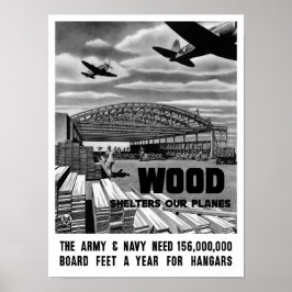 Wood Shelters Vårt Flygplan - WWII Poster