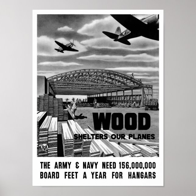 Wood Shelters Vårt Flygplan - WWII Poster (Framsidan)