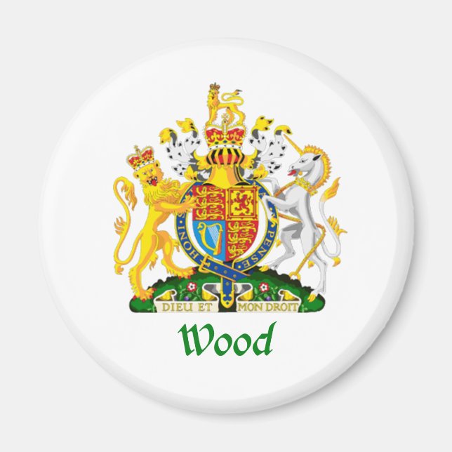 Wood Shield of Underbar Britain Magnet (Framsidan)