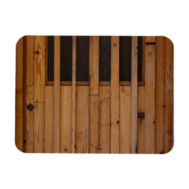 Wood Slats Beach Door Costa Brava Spanien Magnet (Horisontell)