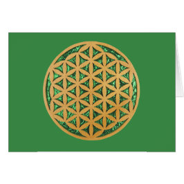 Wood snida av blomman av liv hälsningskort