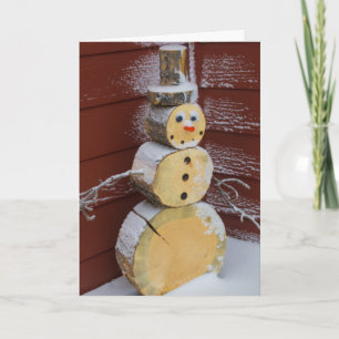 Wood snögubbehelgdagkort helgkort