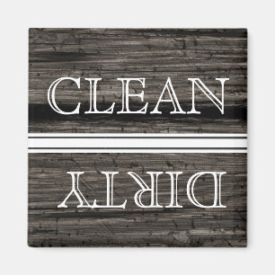 Wood Stil Dishwasher Magnet Clean & Dirty