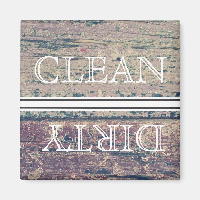 Wood Stil Dishwasher Magnet Clean & Dirty (Framsidan)