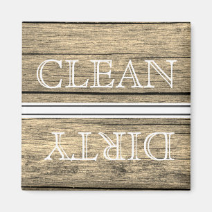 Wood Stil Dishwasher Magnet Clean & Dirty
