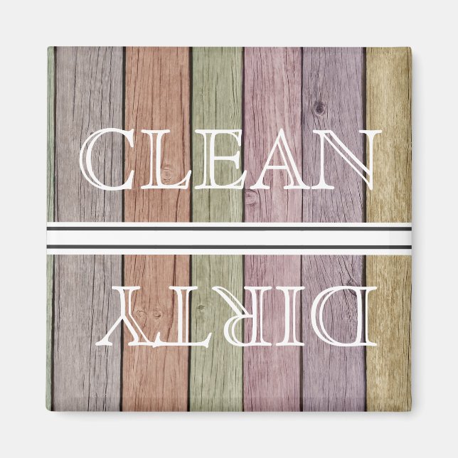 Wood Stil Dishwasher Magnet Clean & Dirty (Framsidan)