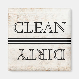 Wood Stil Dishwasher Magnet Clean & Dirty