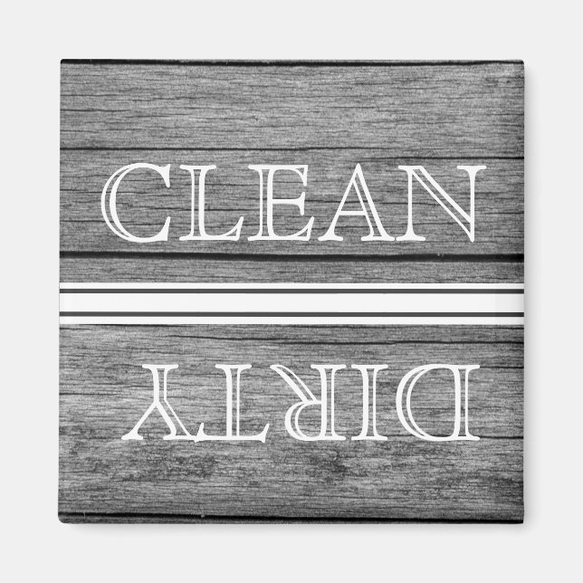 Wood Stil Dishwasher Magnet Clean & Dirty (Framsidan)