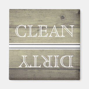Wood Stil Dishwasher Magnet Clean & Dirty