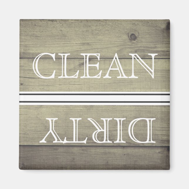 Wood Stil Dishwasher Magnet Clean & Dirty (Framsidan)