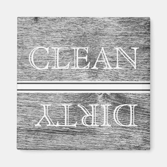 Wood Stil Dishwasher Magnet Clean & Dirty (Framsidan)