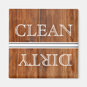 Wood Stil Dishwasher Magnet Clean & Dirty