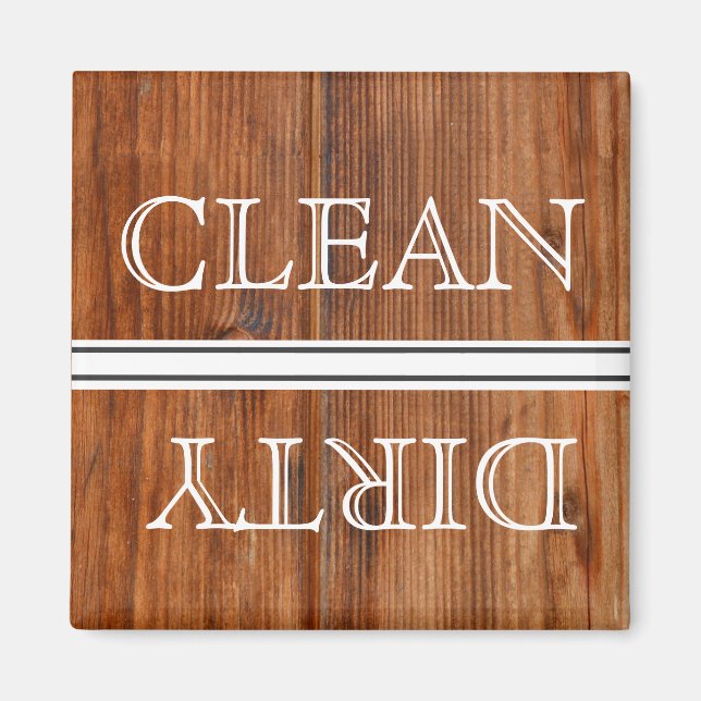 Wood Stil Dishwasher Magnet Clean & Dirty (Framsidan)