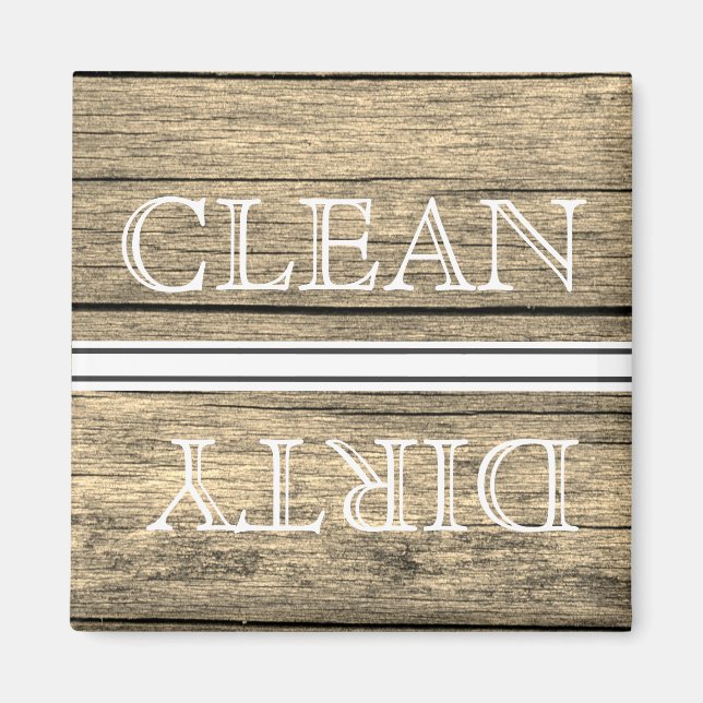 Wood Stil Dishwasher Magnet Clean & Dirty (Framsidan)
