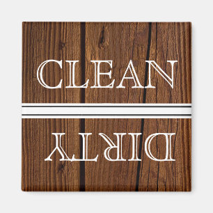 Wood Stil Dishwasher Magnet Clean & Dirty