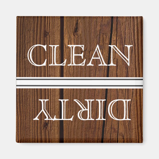 Wood Stil Dishwasher Magnet Clean & Dirty (Framsidan)