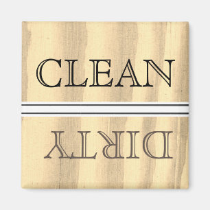 Wood Stil Dishwasher Magnet Clean & Dirty