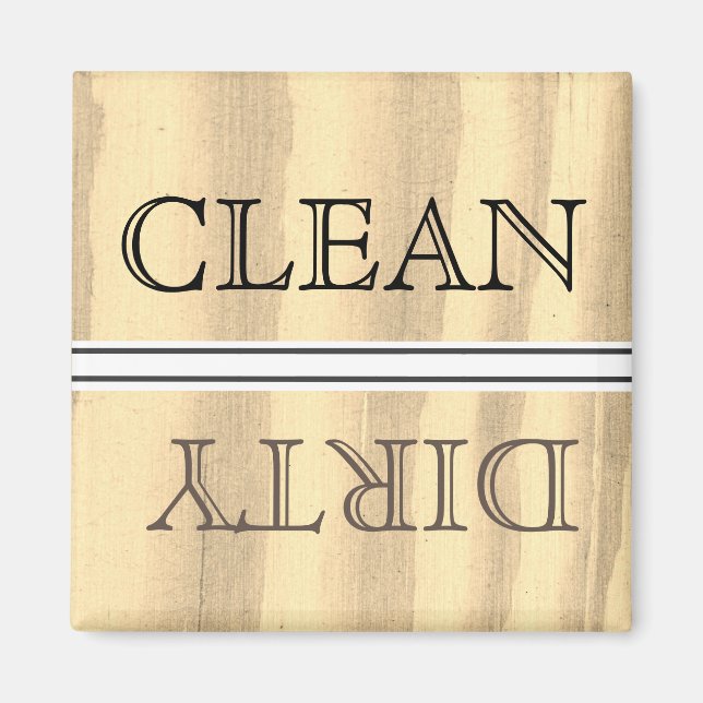 Wood Stil Dishwasher Magnet Clean & Dirty (Framsidan)