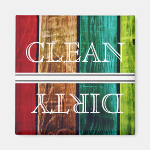 Wood Stil Dishwasher Magnet Clean & Dirty