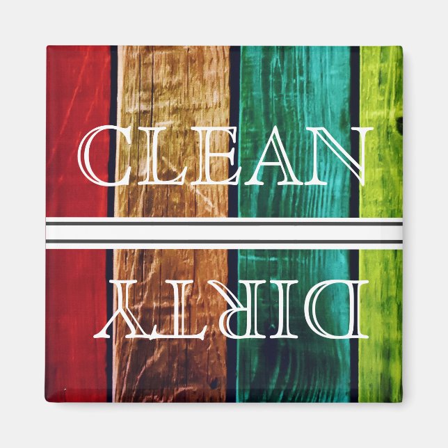 Wood Stil Dishwasher Magnet Clean & Dirty (Framsidan)
